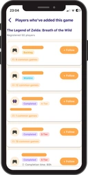 List of players with similar tastes